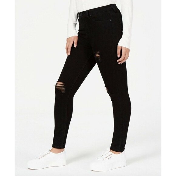 Indigo Rein Juniors' Ripped Denim Jeggings Blue Size 0 - Picture 3 of 5